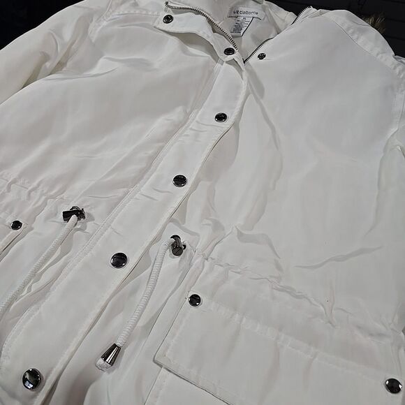 White Hooded Insulated Jacket Coat XL Fur Trim Zip Pennylane Ski Puffer Preppy - Picture 15 of 16